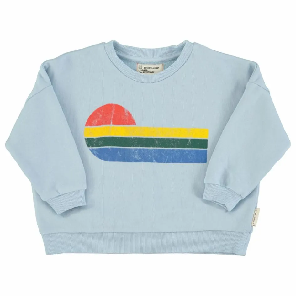 Clearance Piupiuchick Sweat Eighties Coton Bio | Bleu Clair
