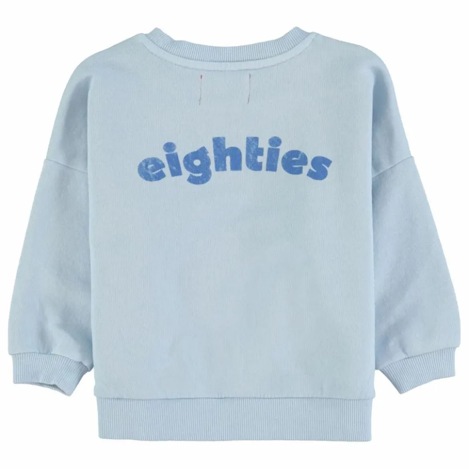 Clearance Piupiuchick Sweat Eighties Coton Bio | Bleu Clair