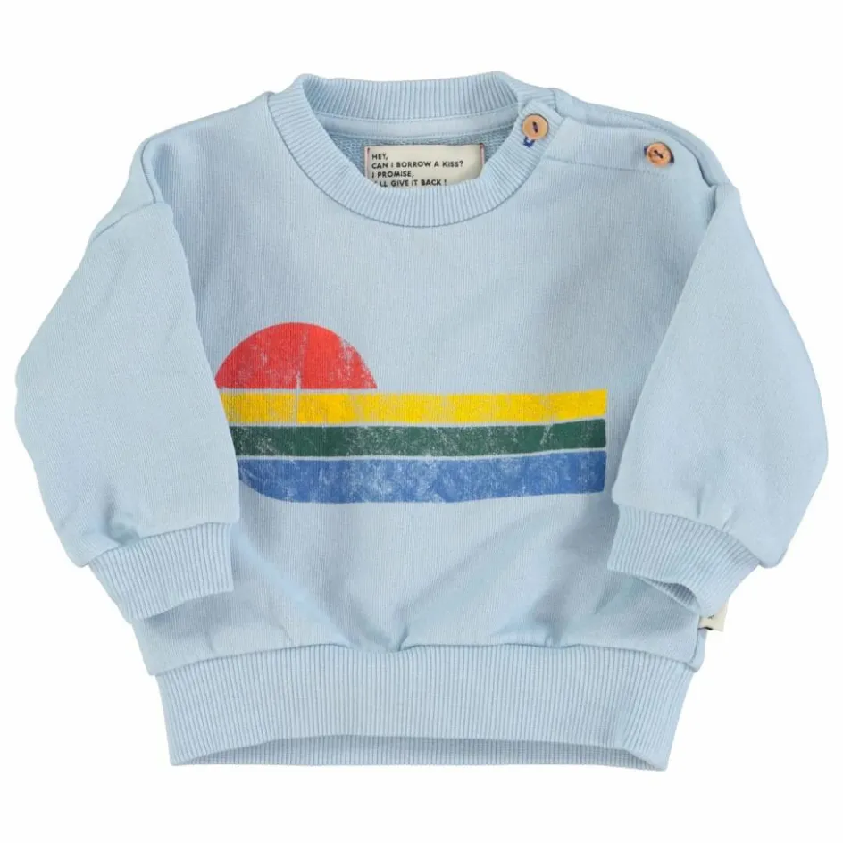 Clearance Piupiuchick Sweat Eighties Coton Bio | Bleu Clair