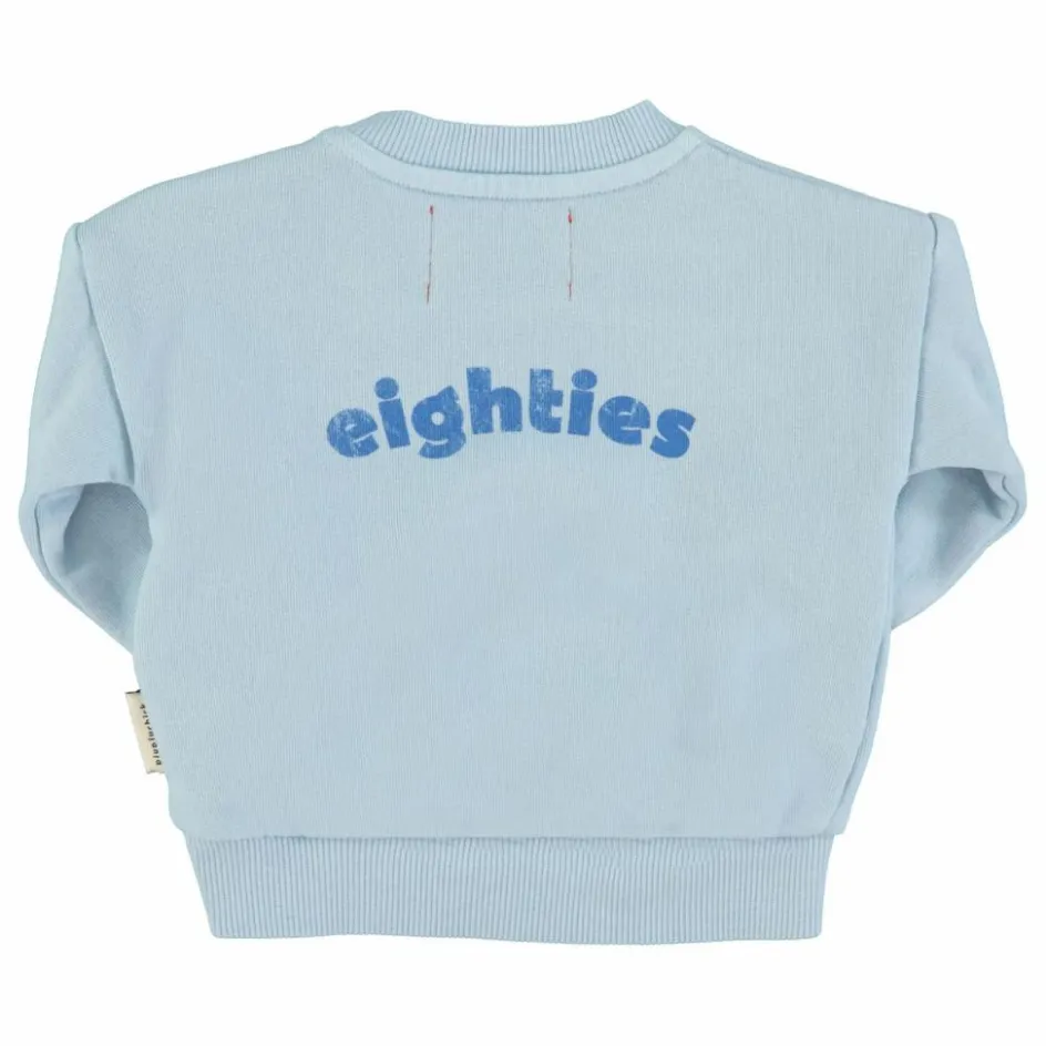 Clearance Piupiuchick Sweat Eighties Coton Bio | Bleu Clair