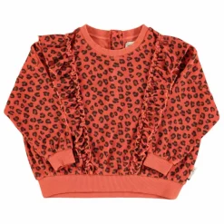 Outlet Piupiuchick Sweat Léopard Volants Eponge Bio | Terracotta