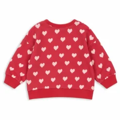 New Konges Sløjd Sweat Loupy Lou Cœurs Coton Bio | Rouge