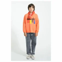 Clearance Piupiuchick Sweat Music Coton Bio | Orange fluo
