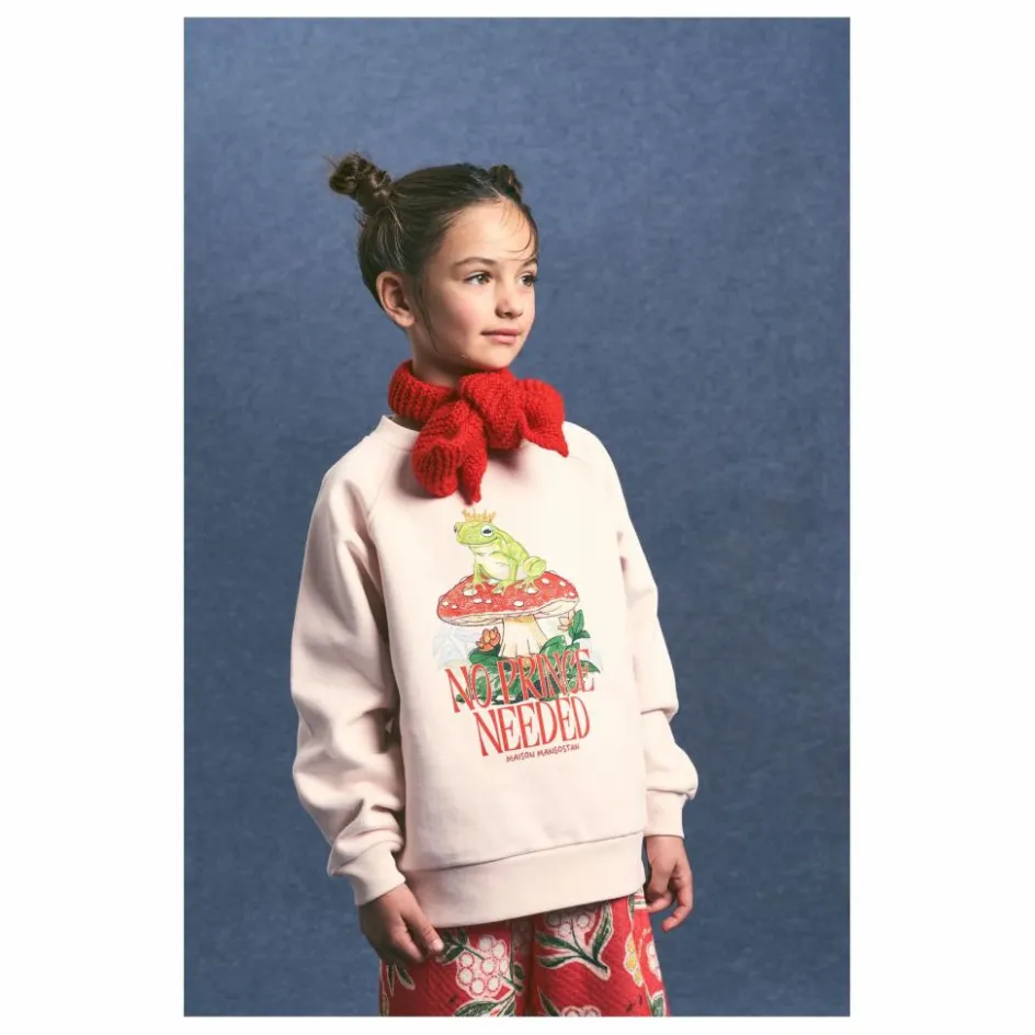 Outlet Maison Mangostan Sweat No Prince Coton Bio | Rose pâle