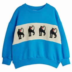 Mini Rodini Sweat Panther Coton Bio | Bleu azur