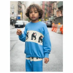 Mini Rodini Sweat Panther Coton Bio | Bleu azur