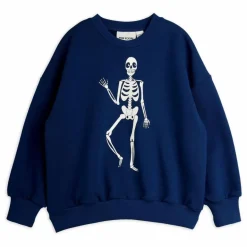 Discount Mini Rodini Sweat Skeleton Coton Bio | Bleu