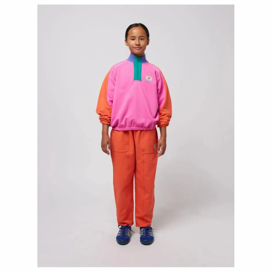 Hot Bobo Choses Sweat Zippé Colorblock Coton Bio | Rose
