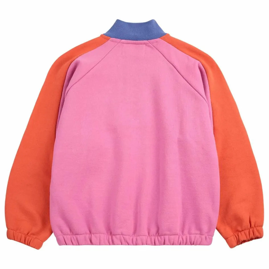 Hot Bobo Choses Sweat Zippé Colorblock Coton Bio | Rose