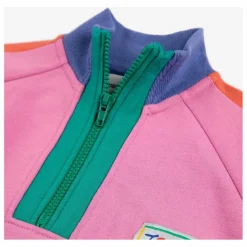 Hot Bobo Choses Sweat Zippé Colorblock Coton Bio | Rose