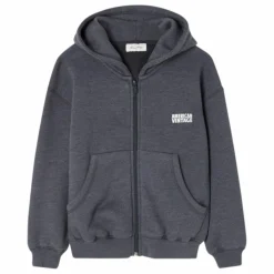 American Vintage Sweat Zippé Doven | Gris anthracite chiné