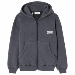 American Vintage Sweat Zippé Doven | Gris anthracite chiné