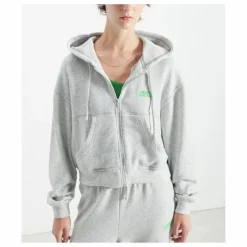 Discount American Vintage Sweat Zippé Evona | Gris chiné clair