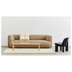Outlet Hay Table basse en verre cannelé Kofi, piétement en | Chêne