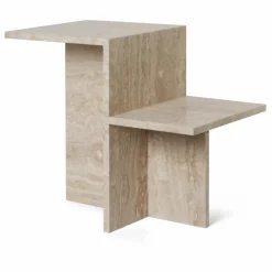 Ferm Living Table d'appoint Distinct en travertin | Beige