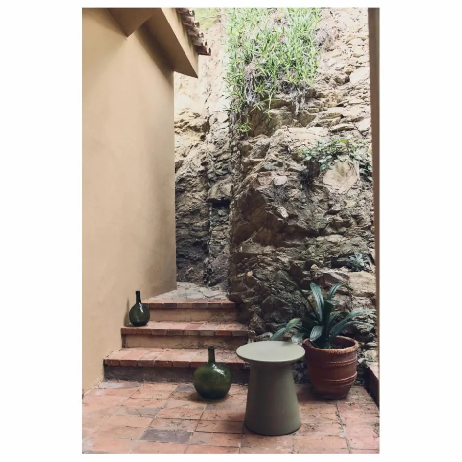 New HKliving Table d'appoint en faïence | Vert kaki