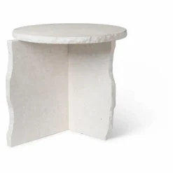 Ferm Living Table d'appoint Mineral en marbre de Bianco Curia || Tables, Bureaux|Lits, Tables De Chevet