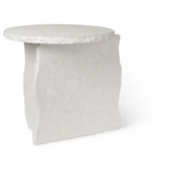 Ferm Living Table d'appoint Mineral en marbre de Bianco Curia || Tables, Bureaux|Lits, Tables De Chevet