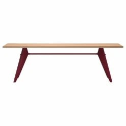 Outlet Vitra Table EM - piètement Rouge Japonais - Jean Prouvé | Chêne