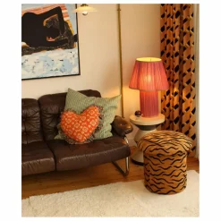 Sale Doing Goods Tabouret brodé Maya Tiger | Camel