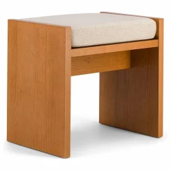 Discount Tabouret Chiesa en toile tissée et frêne finition iroko | Poufs, Matelas De Sol