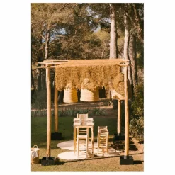 Hot Cosydar Tabouret de bar en bois brut et palme Naturel