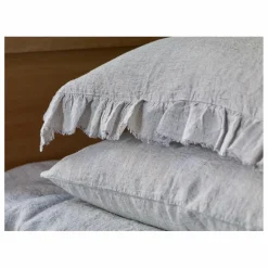 Maison de Vacances Taie d'oreiller Boho en Lin Lavé shaker | Nuage