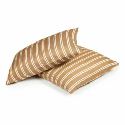 Sale Libeco Taie d'oreiller Canal Stripe en lin | Bronze