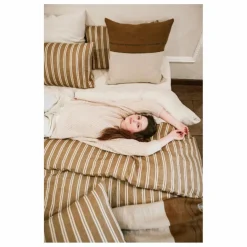 Sale Libeco Taie d'oreiller Canal Stripe en lin | Bronze