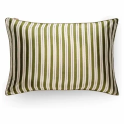 Best Emily's Pillow Taie d'oreiller en soie de mûrier imprimé Rayures | Vert