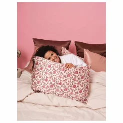 Outlet Taie d'oreiller en soie de mûrier imprimé Fleuri | Femme Linge De Lit|Soins Des Cheveux