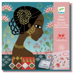 Discount Djeco Tampons Motifs et parures Multicolore