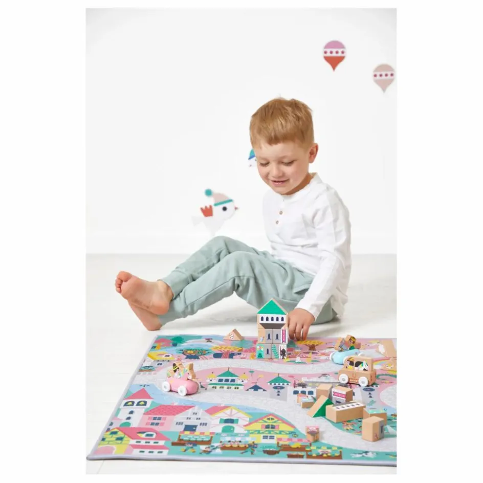 Janod Tapis avec circuit Royaume enchanté - Cross Roads Multicolore