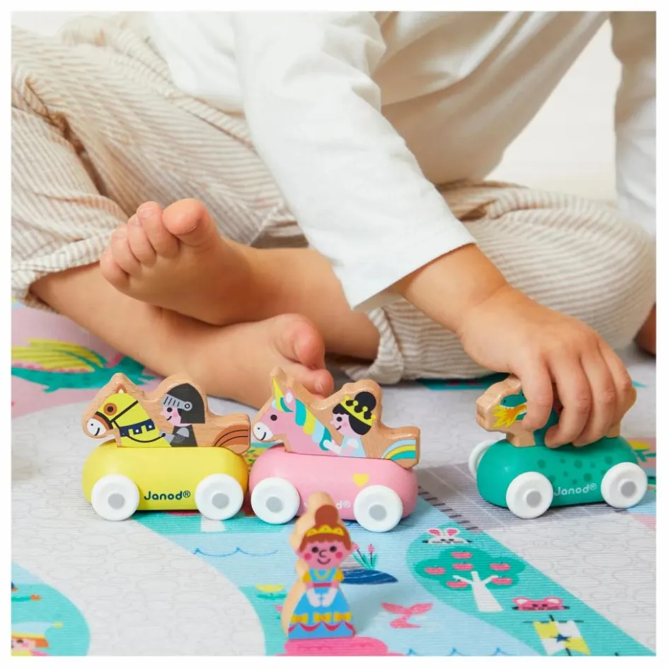 Janod Tapis avec circuit Royaume enchanté - Cross Roads Multicolore