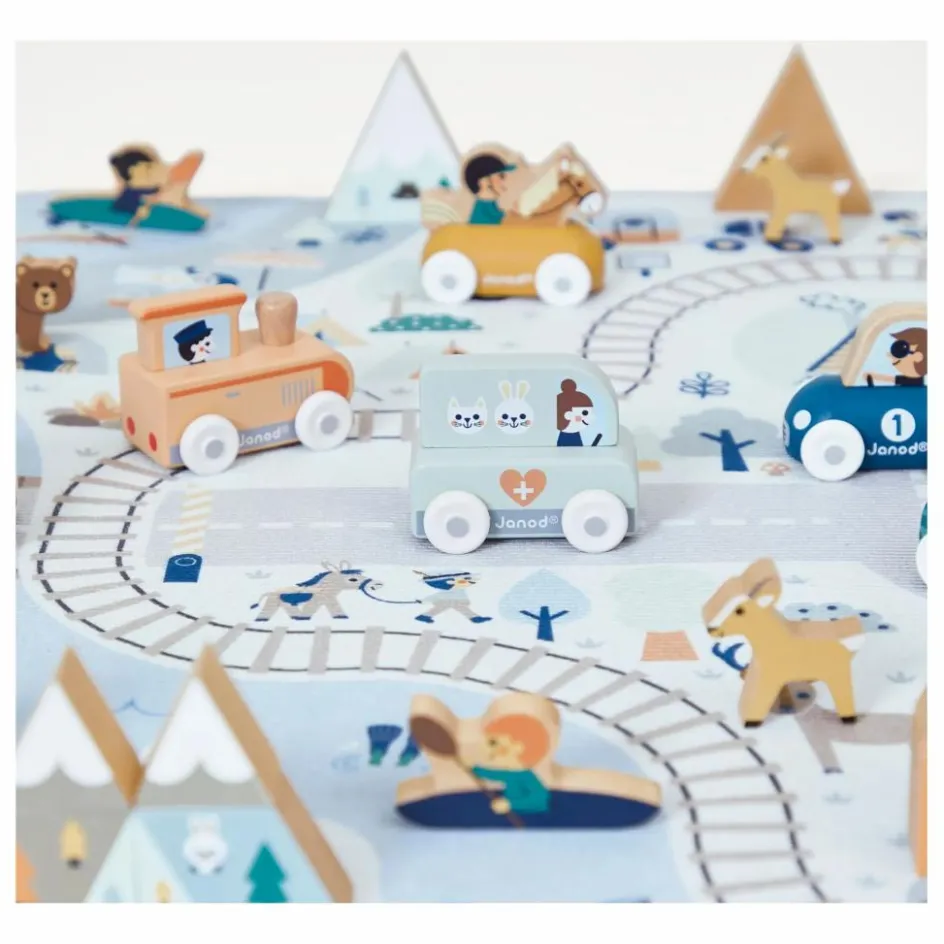 Janod Garages, Circuits*Tapis avec circuit Vallée blanche - Cross Roads