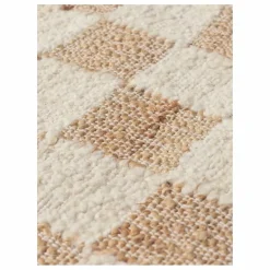 Hot Ferm Living Tapis en jute et laine Check | Blanc