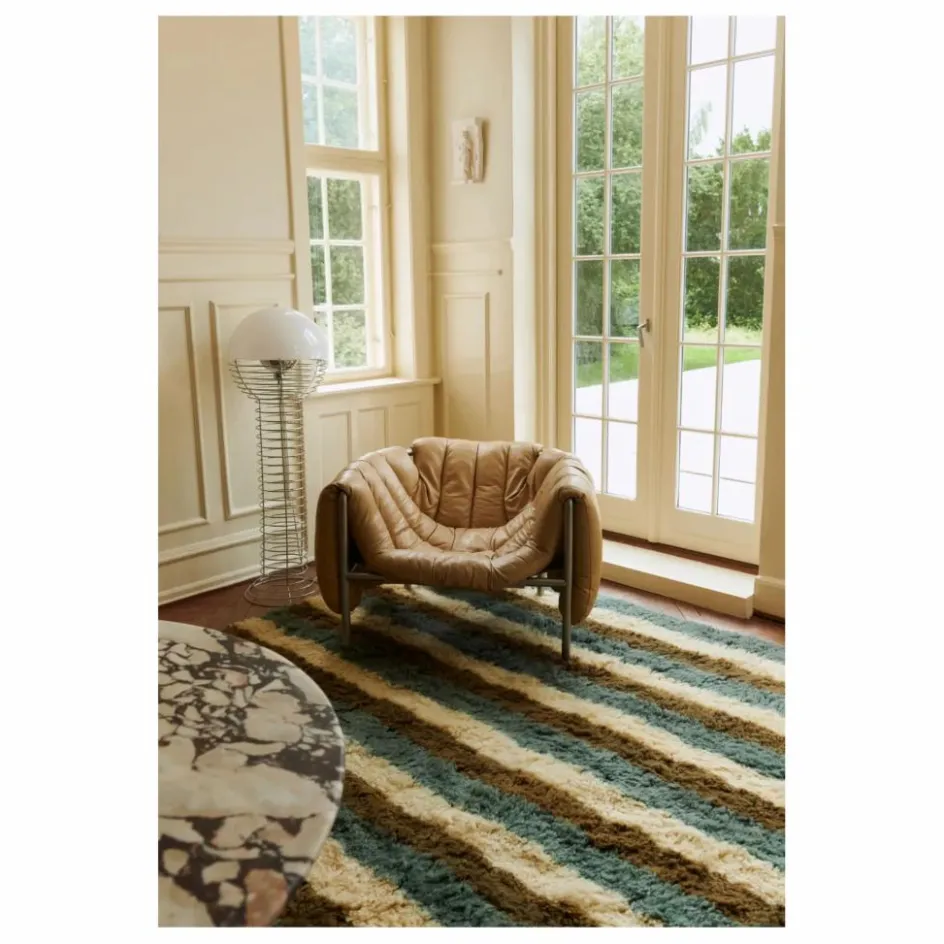 Clearance Layered Tapis en laine Arable Land, Evelina Kroon | Bleu