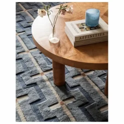 Online Layered Tapis en laine Johanna | Bleu ciel