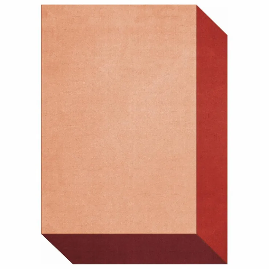 Sale Layered Tapis en laine Teklan Box, Tekla Evelina Severin | Corail