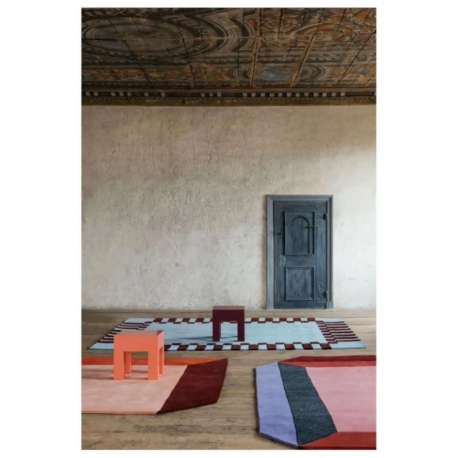 Sale Layered Tapis en laine Teklan Box, Tekla Evelina Severin | Corail