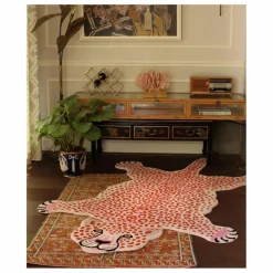 New Doing Goods Tapis léopard en laine | Rose