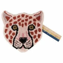 Online Doing Goods Tapis tête de léopard Pinky en laine | Rose