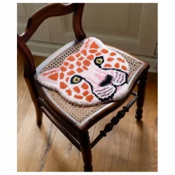 Online Doing Goods Tapis tête de léopard Pinky en laine | Rose