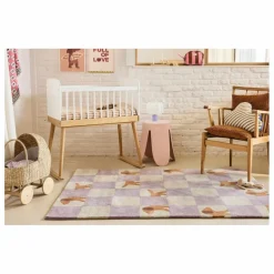 Bleuu-studio Tapis Walter Damier | Lilas|Enfant Tapis|Tapis Enfant