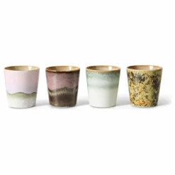 HKliving Tasses à café en grès - Set de 4 || Art De La Table