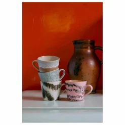 Hot HKliving Tasses à cappuccino Dada - Set de 4 Multicolore