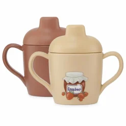 Konges Sløjd Tasses Et Gobelets D'Apprentissage|Premiers Repas*Tasses d'apprentissage Fraise - Set de 2 |
