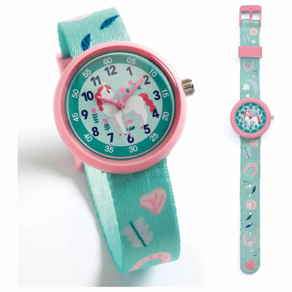Sale Djeco TICLOCK - Montre Cheval | Bleu azur