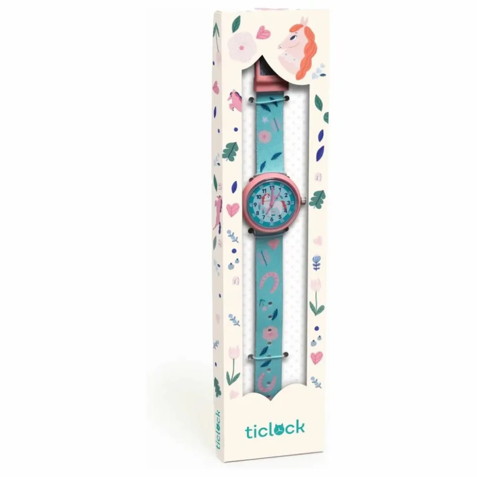 Sale Djeco TICLOCK - Montre Cheval | Bleu azur