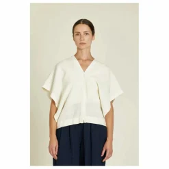 Outlet Black Crane Top Origami Lin | Crème